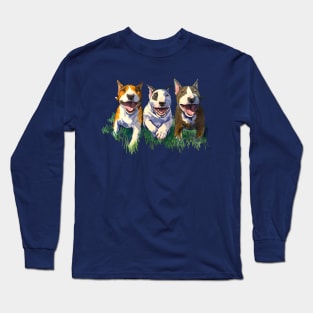 Three Amigos Bull Terrier Puppies Long Sleeve T-Shirt